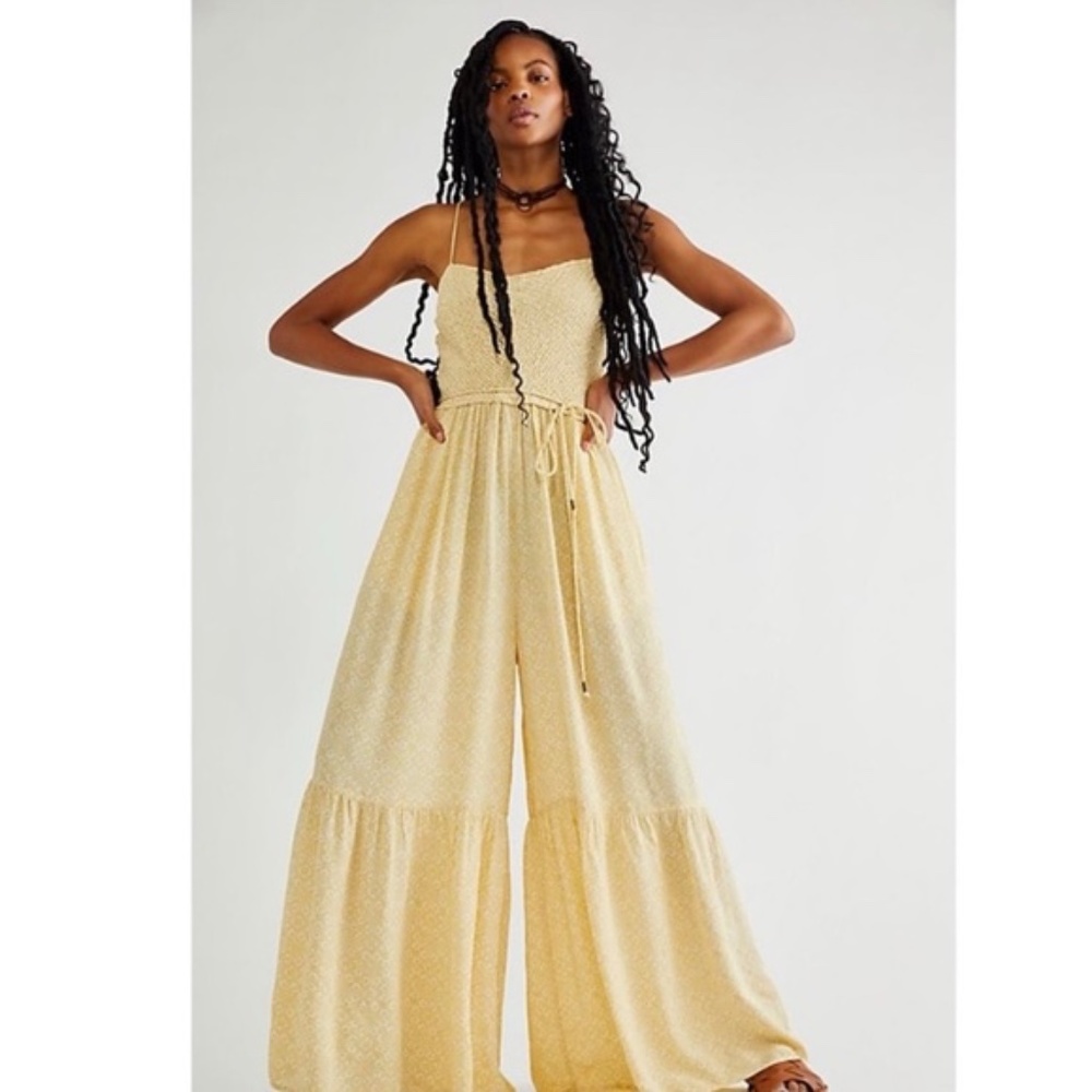 Free People Little of Your Love, Yellow Jumpsuit, Sz Small, never worn